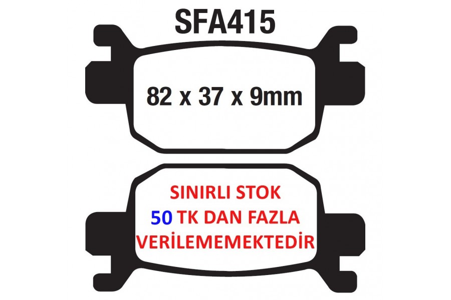 ARKA FREN DİSK BALATASI SFA415 HONDA FORZA 250 (18-23) NSS 300 FORZA (13-22) 