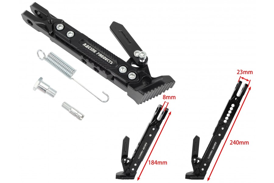 &Uuml;NİVERSAL YAN SEHPA SET AYARLI AL&Uuml;MİNYUM SİYAH