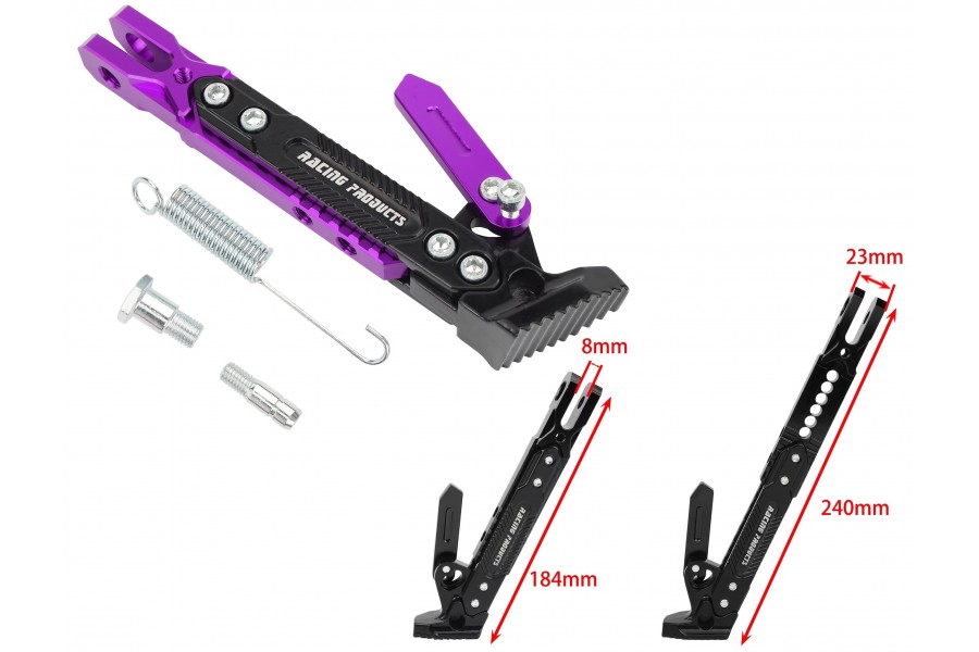 &Uuml;NİVERSAL YAN SEHPA SET AYARLI AL&Uuml;MİNYUM MOR