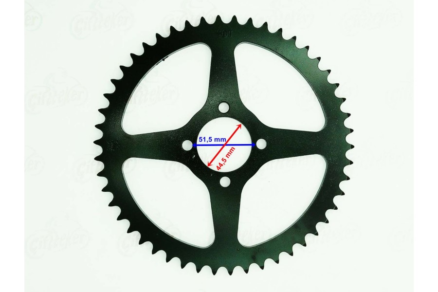 YAMAHA DT 50 ARKA DİŞLİ 428-50T İ&Ccedil; 44 mm 4 DELİKLİ &Ouml;M