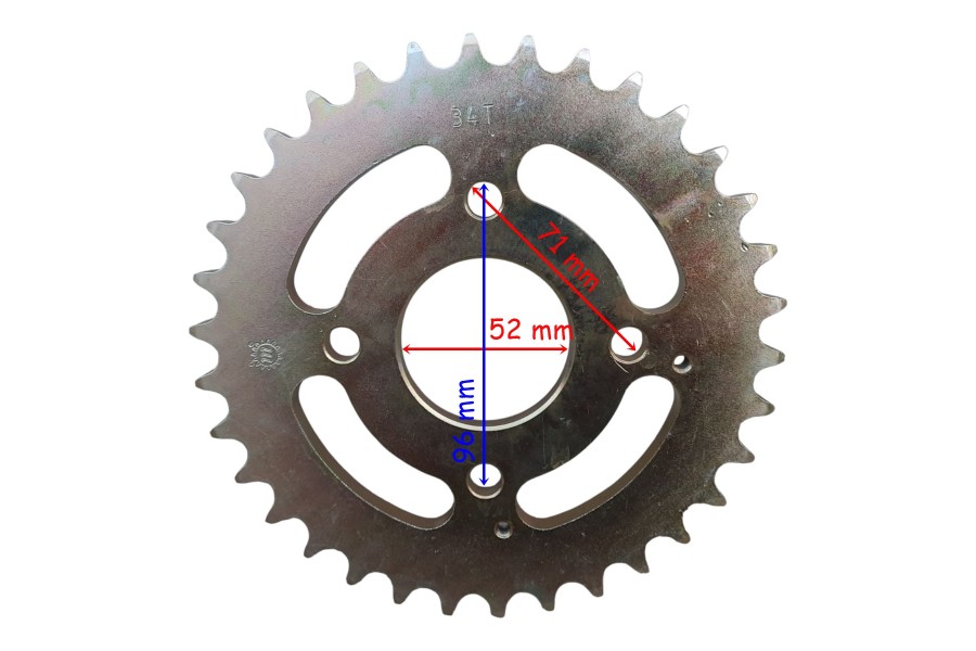 ATV ARKA DİŞLİ 530-34T İÇ 52 mm 4 DELİKLİ ÖM ATV ARKA DİŞLİ 530-34T İÇ 52 mm 4 DELİKLİ ÖM