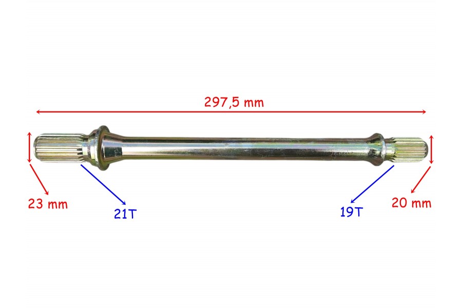 ATV APACHİ 400-450 ARKA ŞAFT MİLİ 297,5 mm 19T 21T FREZELİ ÖM ATV APACHİ 400-450 ARKA ŞAFT MİLİ 297,5 mm 19T 21T FREZELİ ÖM