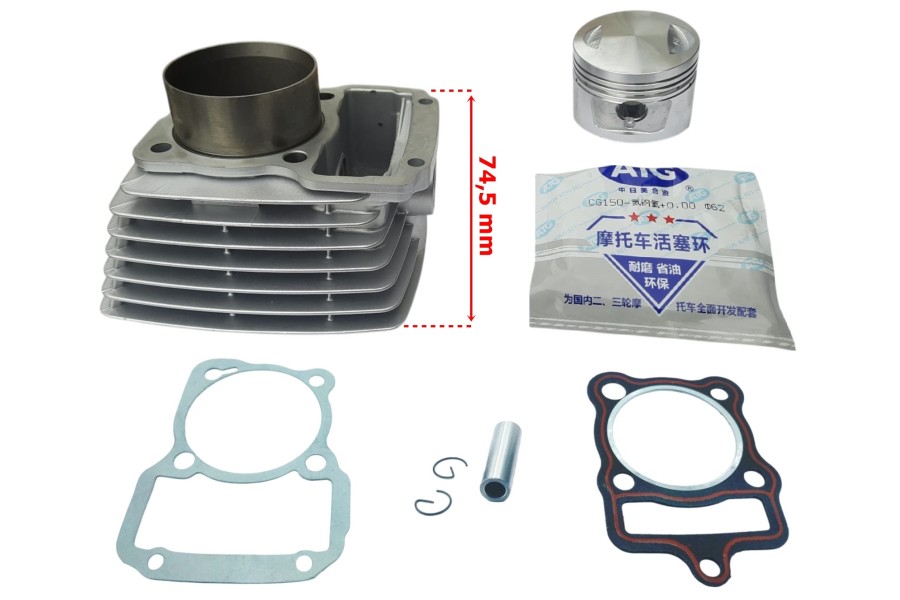 CG 175 SİLİNDİR KOMPLE 62 mm 74,5 BOY 15 PİM