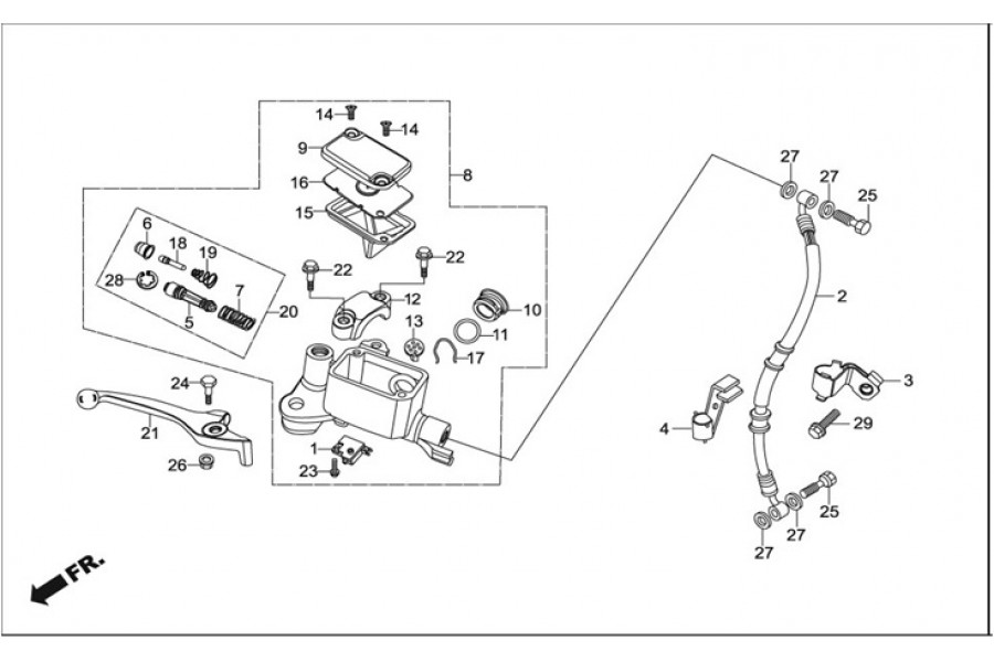 HERO HUNK BRAKET ON FREN HIDROLIK HORTUMU ALT 
