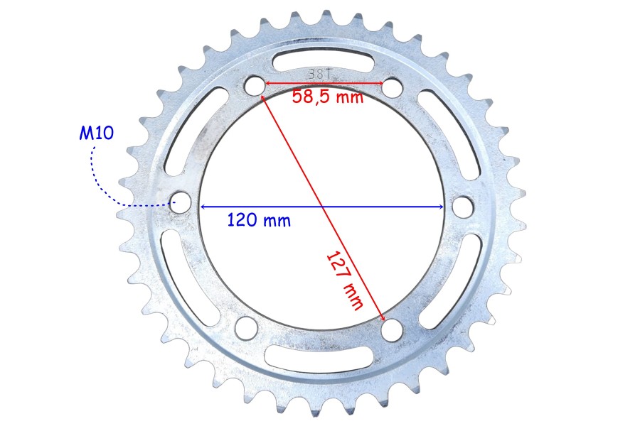 RKS R250 ARKA DİŞLİ 520-38T İÇ 120 mm 6 DELİKLİ GENİŞ GÖBEKLİ ÖM RKS R250 ARKA DİŞLİ 520-38T İÇ 120 mm 6 DELİKLİ GENİŞ GÖBEKLİ ÖM