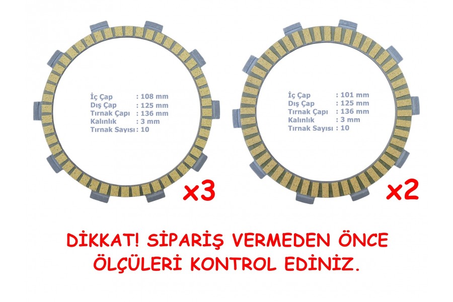 CF NK250 SR250 DEBRİYAJ BALATASI 3+2 10T 101/108-125-136