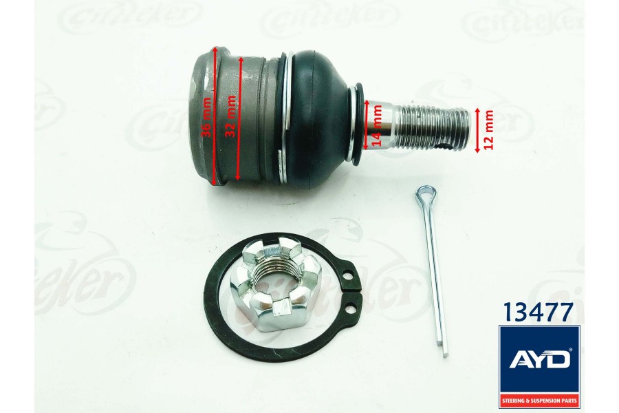 ATV KANUNİ &Uuml;ST ROTİL K&Uuml;&Ccedil;&Uuml;K SEKMANLI 13477 12-14-32-36 mm