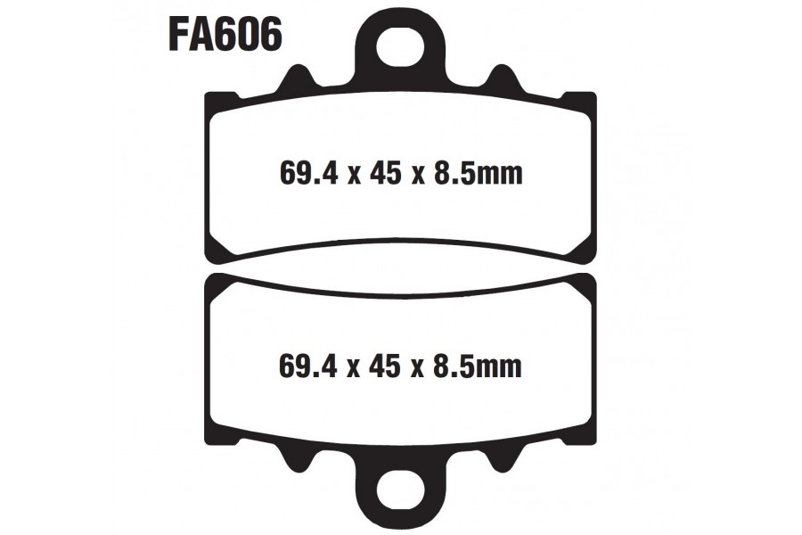 BAJAJ DOMİNAR 250-400 ÖN FREN DİSK BALATASI FA606 İTH BAJAJ DOMİNAR 250-400 ÖN FREN DİSK BALATASI FA606 İTH