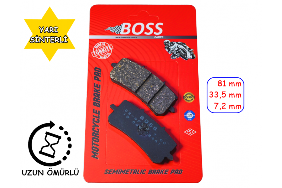 CF MOTO NK 150-250 &Ouml;N FREN DİSK BALATASI (ABS) BOSS