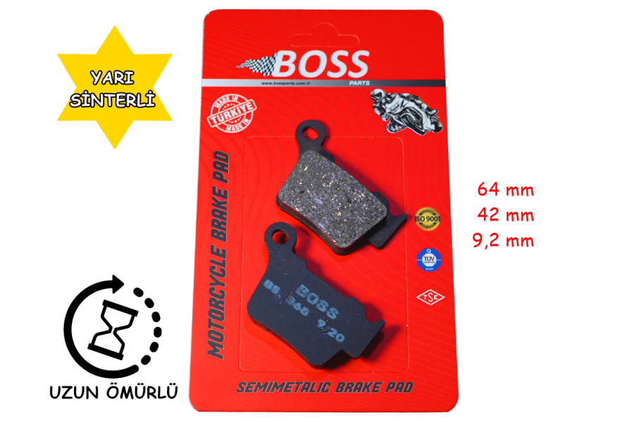 ARKA FREN DİSK BALATASI BOSS FA368 KTM EXC125-250-350-450-500-530 HUSQVARNA TE 250-300 FE 250-350