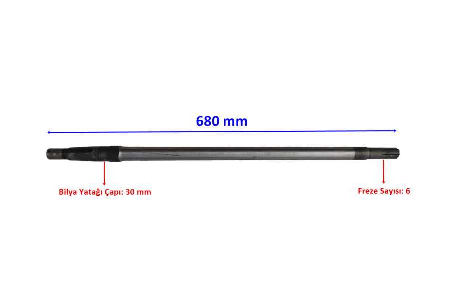 BİSAN KASALI ARKA AKS 680 mm BİLYA YATAĞI 25 mm 6 KANALLI ÖM