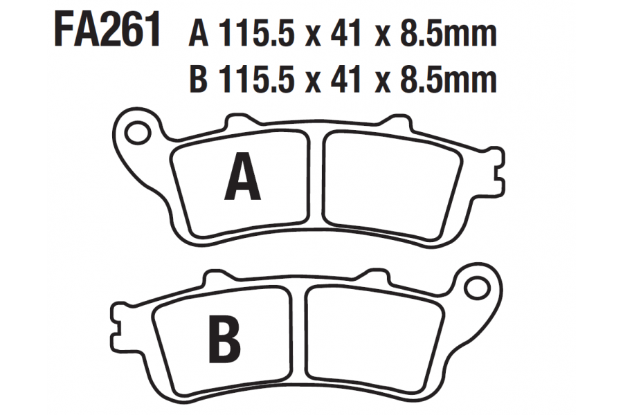 &Ouml;N-ARKA FREN DİSK BALATASI FA261 HONDA GOLDWİNG GL 1800-CBR 1100 XX İTH