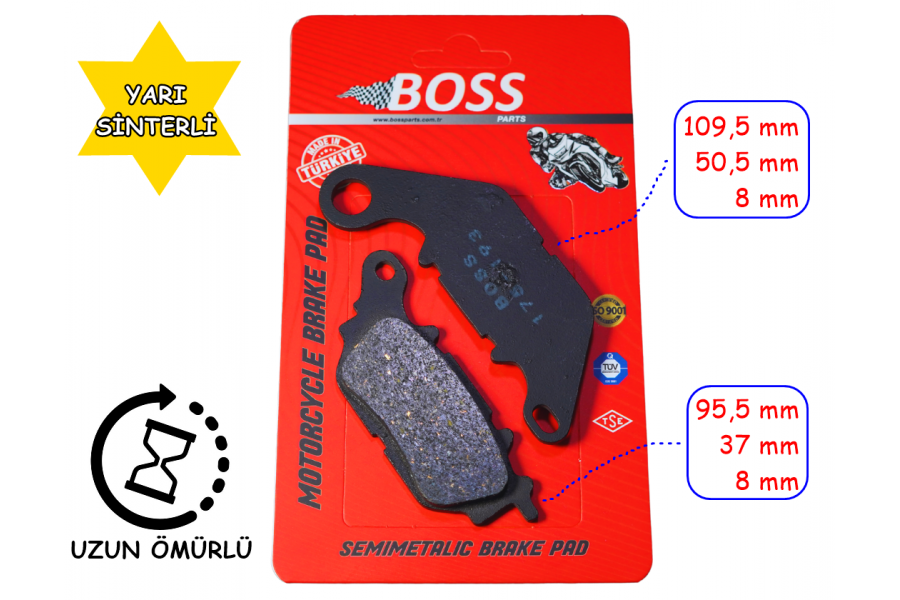 TVS JUPİTER 125-NTORQ &Ouml;N FREN DİSK BALATASI BOSS BS175-193