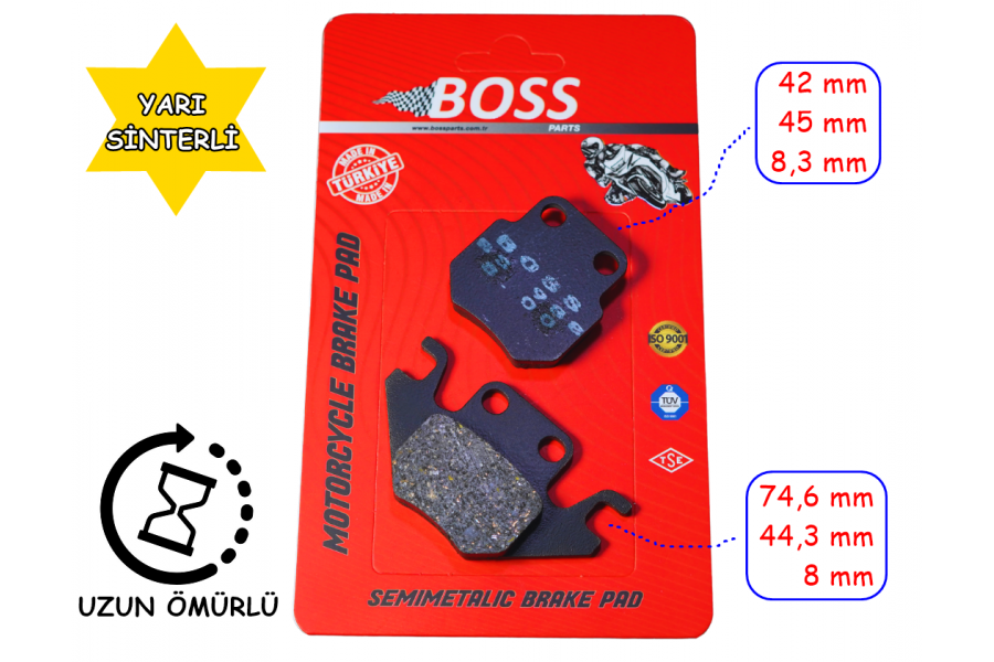 ARKA FREN BALATASI BOSS BS988 RKS DES 125 LTM LTR VPS