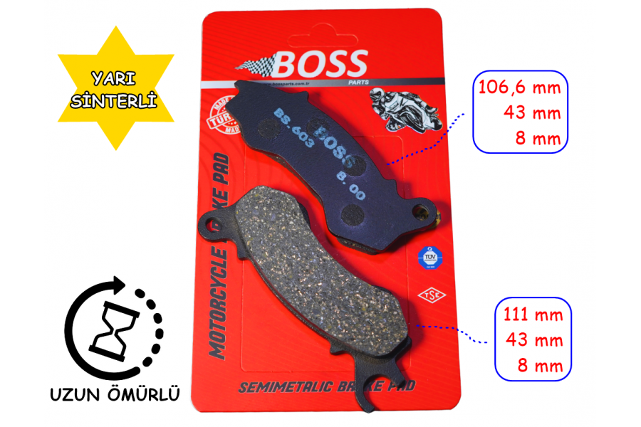 HONDA PCX 125-150 &Ouml;N FREN DİSK BALATASI (2011-17) BOSS FA603