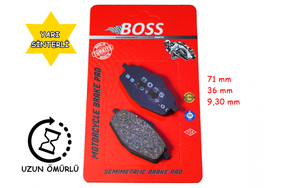 RKS ARKA FREN DİSK BALATASI BOSS FA101 FRECCİA 125-150, VRS 125