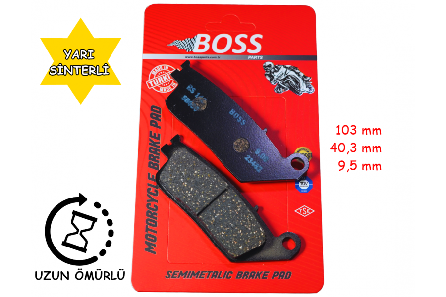 &Ouml;N FREN DİSK BALATASI BOSS FA142 Z-ONE 180 ZONTES S250 XMAX 250 (2014-....) HONDA CBR 250-CB 650 F