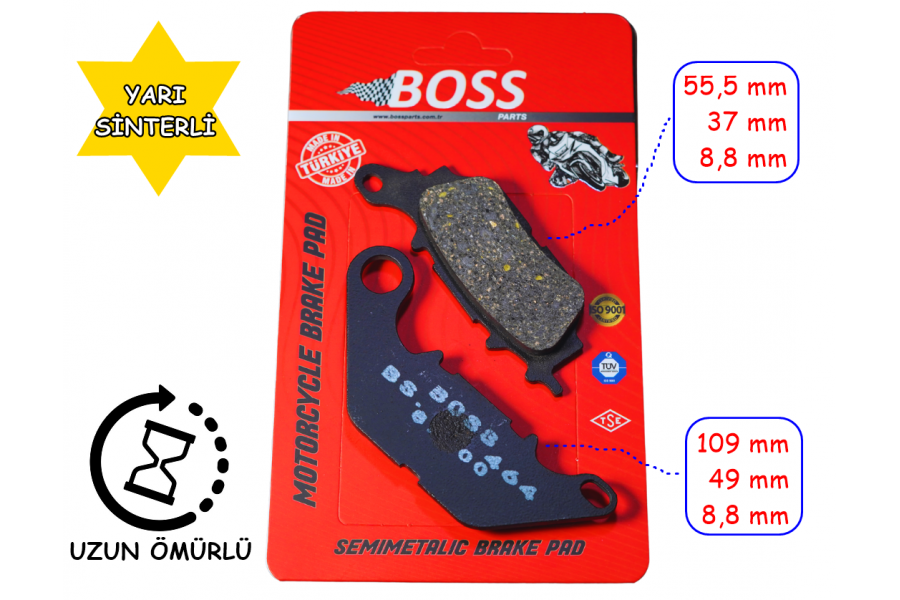 NMAX 125-155 ARKA FREN DİSK BALATASI BOSS FA464