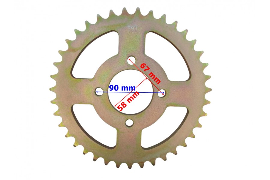 ATV ARKA DİŞLİ 530-39T İÇ 58 mm 10 mm 4 DELİKLİ IND ÖM