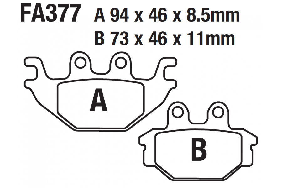 ARKA FREN DİSK BALATASI FA377 KUBA TRV 300-350