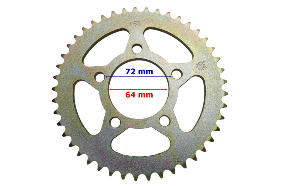 MH DRİFT 125 L ARKA DİŞLİ 428-45T İÇ 64 mm 5 DELİKLİ ÖM