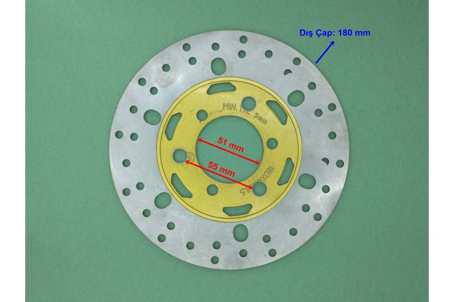 ATV LİNHAİ ARKA FREN DİSKİ 51-180 mm 3 DELİKLİ ÖM