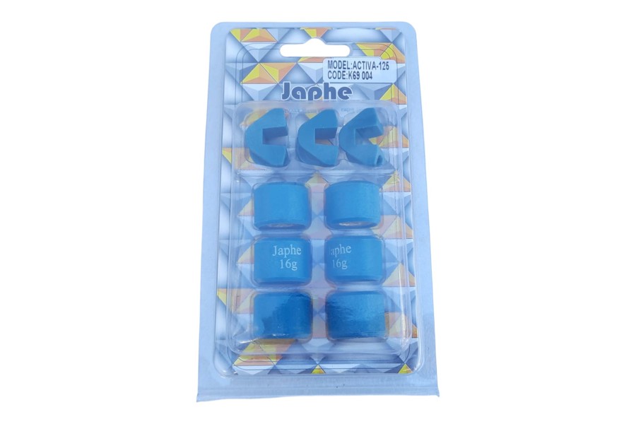 HONDA ACTİVA S, FİZY, PCX, JUPİTER 125 TAHRİK SETİ VE KIZAK KAYMA 16 gr 20-15 mm HONDA ACTİVA S, FİZY, PCX, JUPİTER 125 TAHRİK SETİ VE KIZAK KAYMA 16 gr 20-15 mm