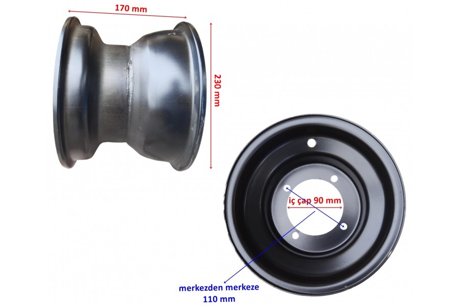 ASYA ATV PUMAREX 150 ARKA JANT SİYAH 8 İNC 4 DELİK