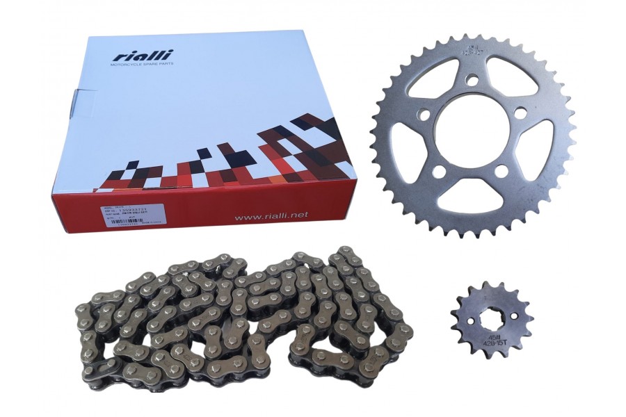 DRİFT L &Ouml;N-ARKA DİŞLİ ZİNCİR SETİ RİALLİ 42-15T 428H-128L