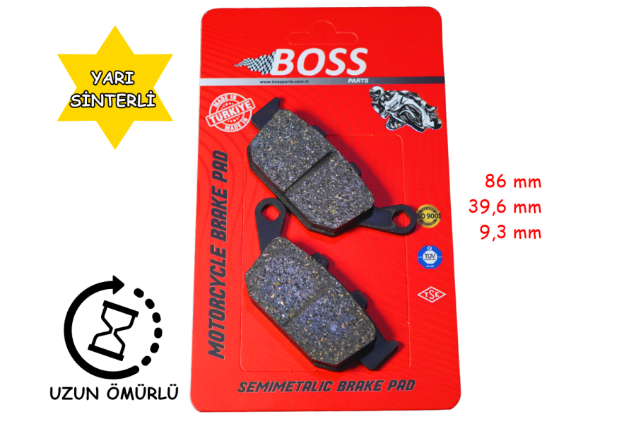 ARKA FREN DİSK BALATASI BOSS FA496 RX3İ EVO (2016-....) HONDA NC 700-750 XL600-650-700 CBR250