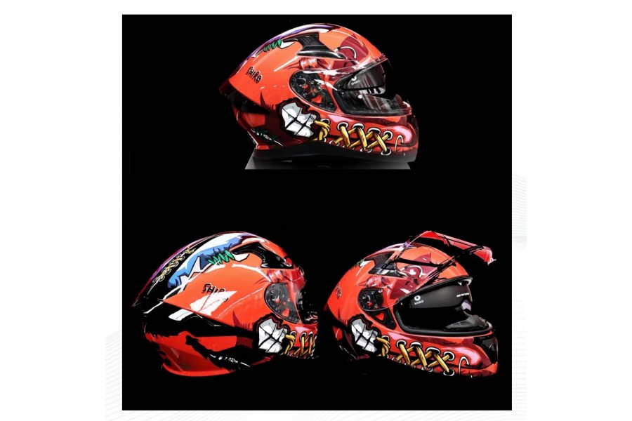 SHIRO KASK FullFace KATANA PSYCO SV (Gozluklu) Grafik S _S 5556