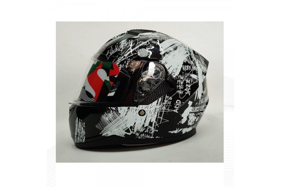 SHIRO KASK Fullface BLASTER Funky SV (Gozluklu) Grafik 2XL _2XL 6364