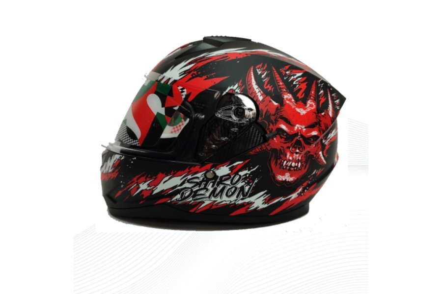 SHIRO KASK Fullface BLASTER Demon SV (Gozluklu) Grafik S _S 5556