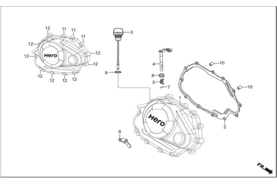 HERO T-SPORTS MOTOR GOVDE SAG KAPAK