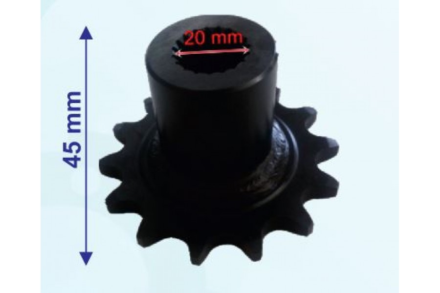 ATV ÖN DİŞLİ 520-14T İÇ 20 mm UZUNLUK 45 mm TM ÖM