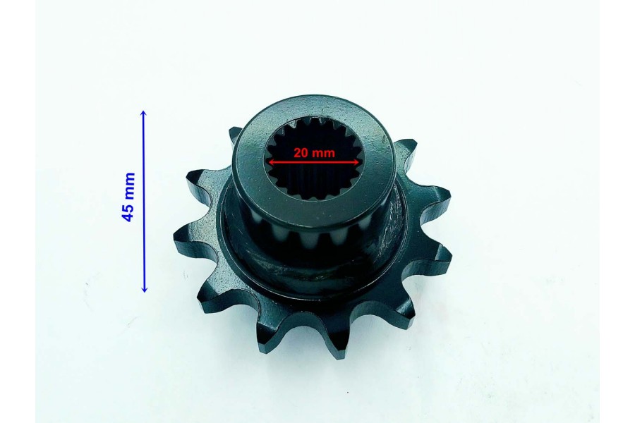 ATV ÖN DİŞLİ 530-12T İÇ 20 mm UZUNLUK 45 mm ÖM