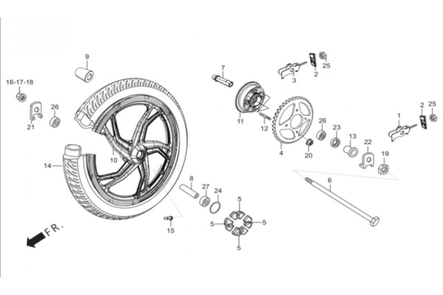 HERO IGNITOR 125 AKS ARKA TEKER HERO IGNITOR 125 AKS ARKA TEKER