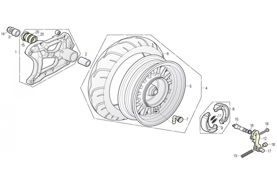 DAELİM YC 125 ARKA FREN BALATASI KOMPLE