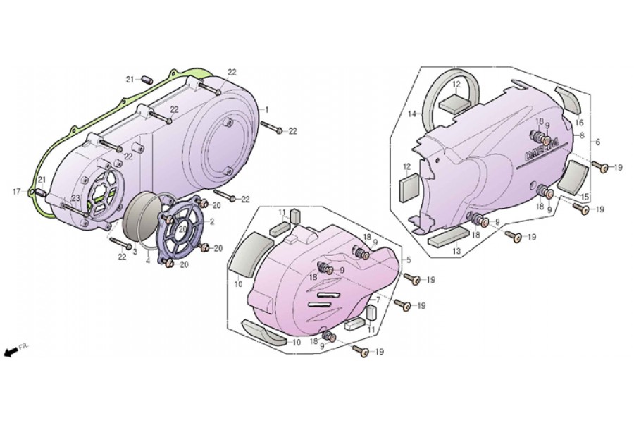 DAELİM SV 250 S3 MOTOR GOVDE SOL KAPAK