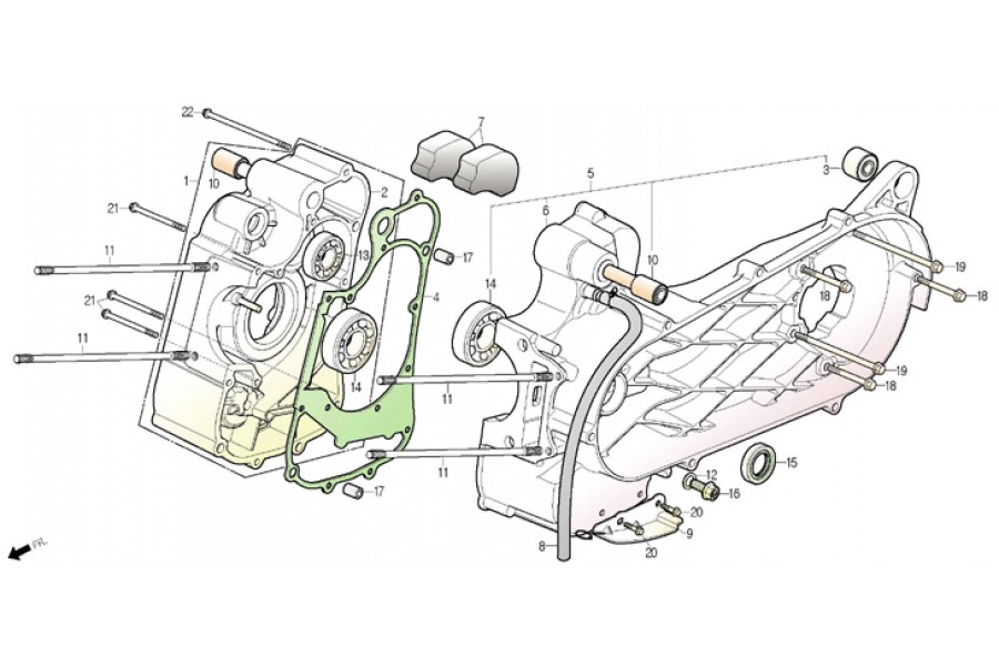 DAELİM SV 250 S3 MOTOR GOVDE SOL KOMPLE