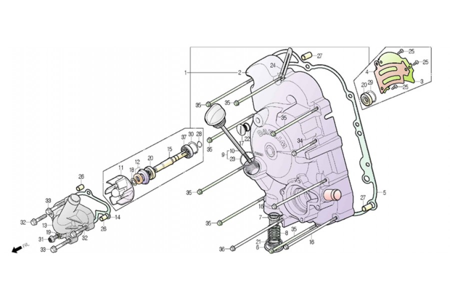 DAELİM SV 250 S3 MOTOR GOVDESI SAG KAPAK