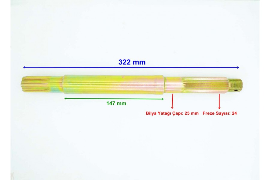 YUKİ AYDOS YK-24 AKS 322 mm BİLYA YATAĞI 25 mm 6-24 FREZE &Ouml;M