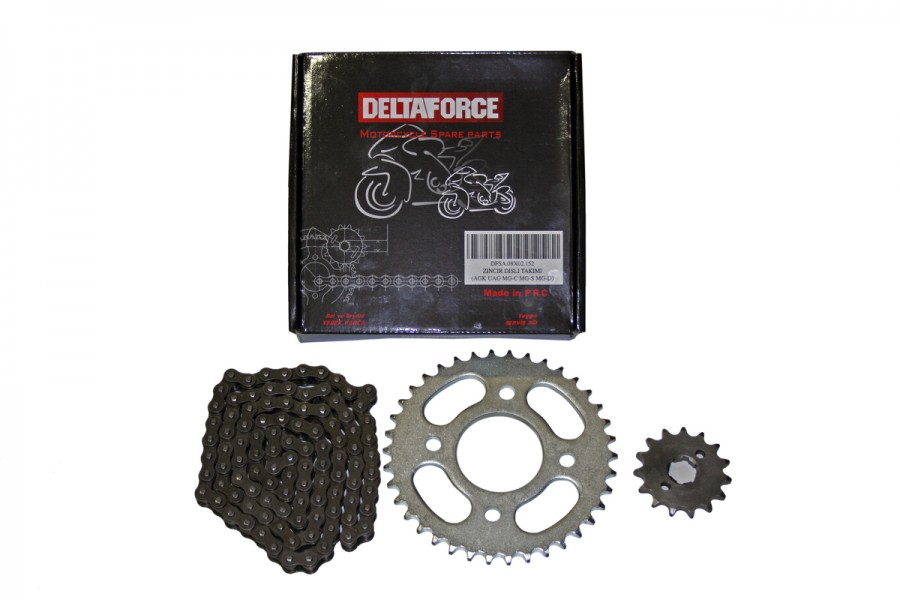 AGK125 DELTA &Ouml;N-ARKA DİŞLİ ZİNCİR SET