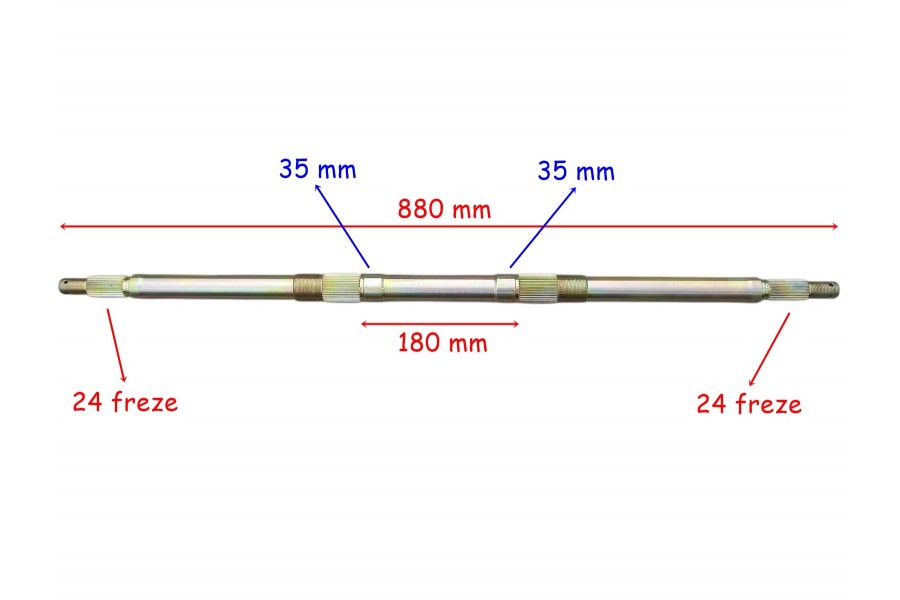 ATV KUBA MX220 AKS 880 mm 2 YİVLİ BİLYA YATAĞI 35 mm 24 FREZE &Ouml;M