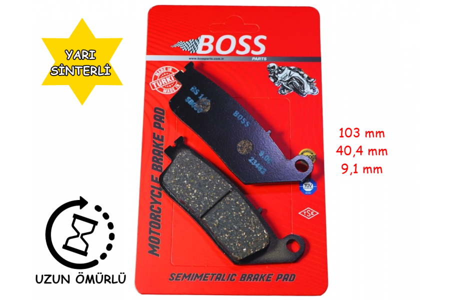 &Ouml;N FREN DİSK BALATASI BOSS FA196 MONDİAL Z-ONE 180, CBR250 KAWASAKİ Z750 (2007-10) - SUZUKİ İNAZUMA