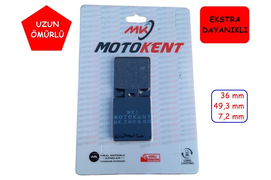 ATV &Ouml;N FREN DİSK BALATASI KARE TEK DELİKLİ SFA260 MTK