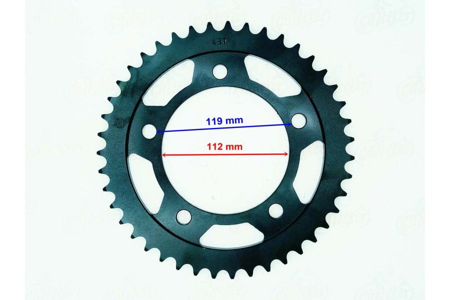 ARKA DİŞLİ 525-43T İÇ 112 mm 5 DELİK HONDA CBF 600 ÖM