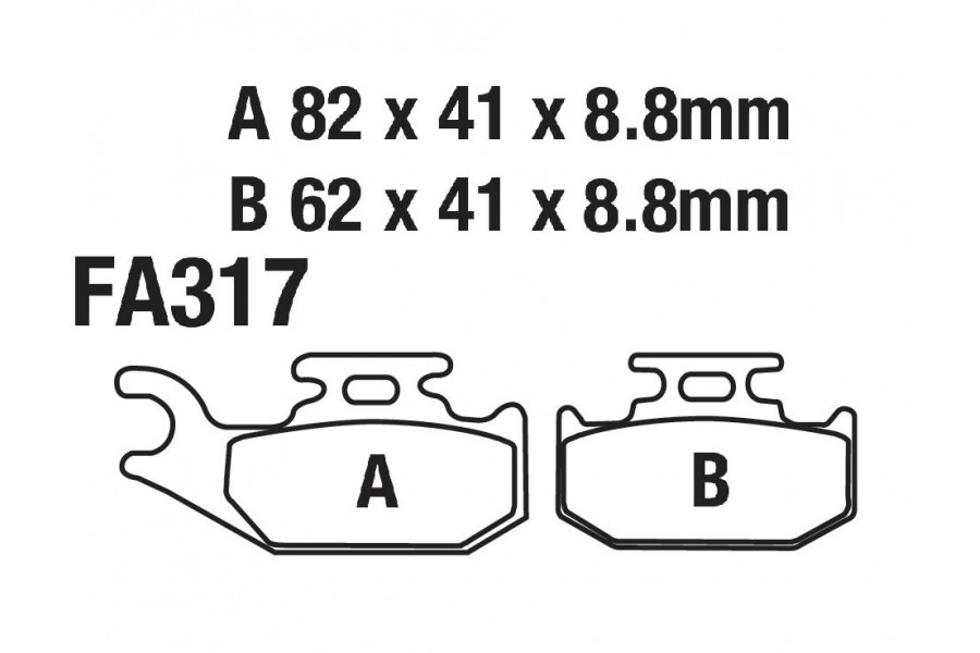 ARKA FREN DİSK BALATASI FA317 ATV CF MOTO 550 SUZUKİ LT-A 500 BOMBARDİE CAN-AM CANNONDALE JOHN DEERE