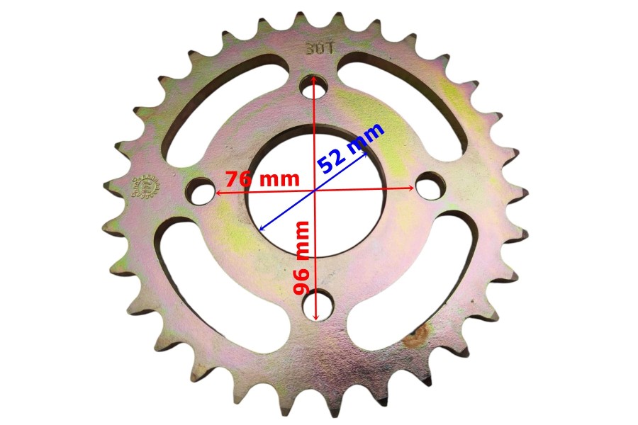 ATV ARKA DİŞLİ 530-30T İÇ 52 mm 4 DELİKLİ ÖM