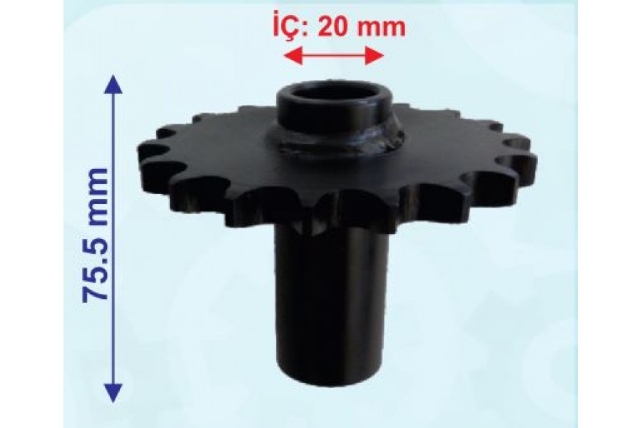 ATV KANUNİ ÖN DİŞLİ 530-18T İÇ 20 mm UZUNLUK 75,5 mm TM ÖM